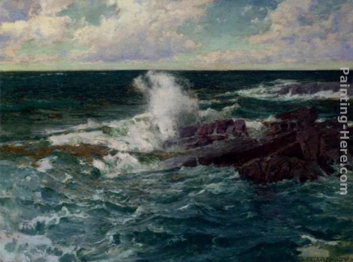 Breaking Waves painting - Peder Knudsen Breaking Waves art painting
